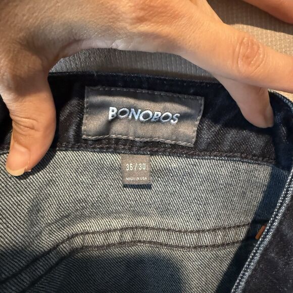 Bonobos Jeans Mens 36x30 Blue Dark Wash Stretch Denim Straight Leg Casual Pants - Picture 5 of 9